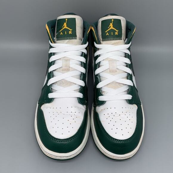 Jordan 1‎ Mid GS Sonics Basketball Shoes Youth Sz 6Y Women's Sz 7.5 - Picture 2 of 10